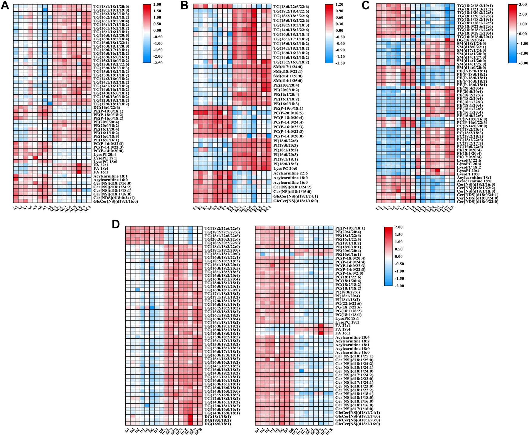 Heatmap-based toxicity mechanism lipid profiling figure showing differential hepatic lipid species across chemically induced cholestasis models.