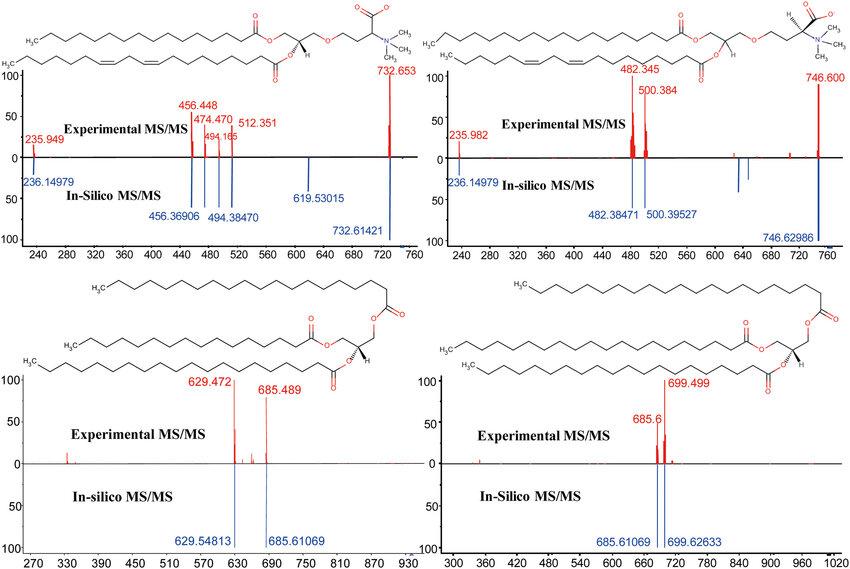 Annotation of complex lipids in algae by matching nanoelectrospray-linear ion trap MS/MS low resolution fragment spectra against the UC Davis LipidBlast library