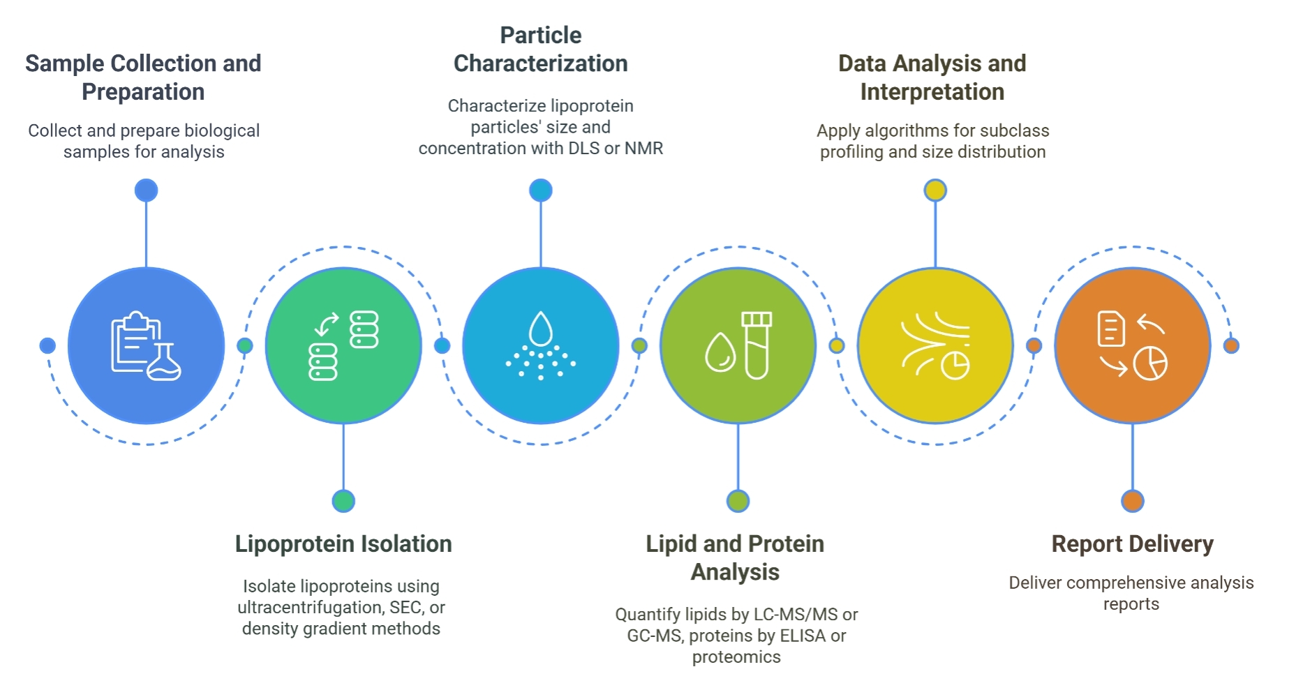 Workflow of lipoprotein analysis service
